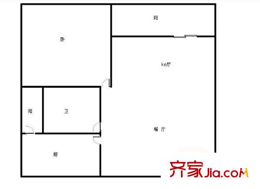 东升国瑞户型图户型图 1室2厅1卫1厨