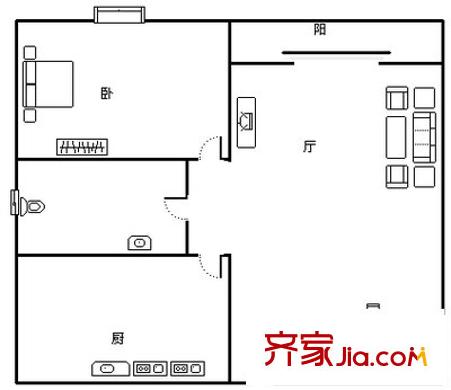 楠寶石 1室 戶型圖