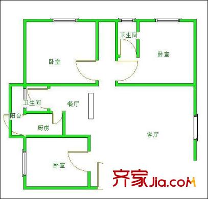 金南園戶型圖戶型圖 3室2廳2衛(wèi)1廚
