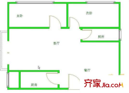 東辰瑞景 2室 戶型圖