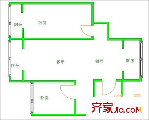 玉林名居戶型圖戶型圖 2室2廳1衛(wèi)1廚