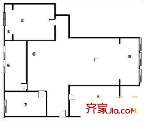 玉林名居 2室 戶型圖
