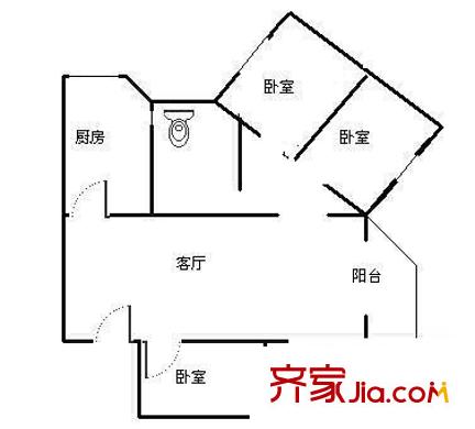 玉林名居戶型圖戶型圖 3室1廳1衛(wèi)1廚