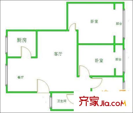 玉林名居戶型圖戶型圖 3室2廳1衛(wèi)1廚