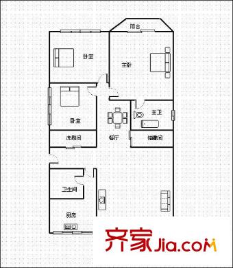 金房苑月圓 3室 戶型圖