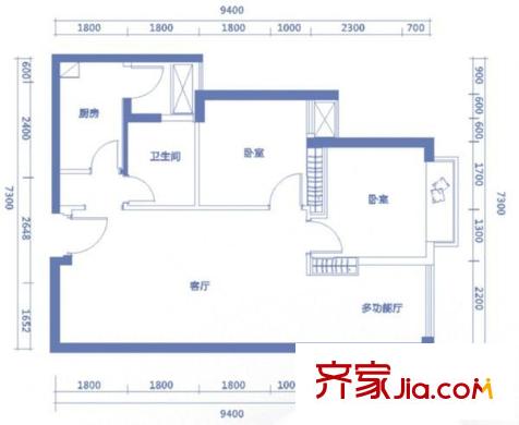 COSMO廣場 1室 戶型圖