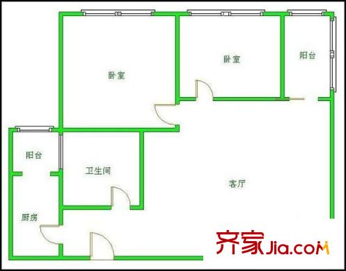 曦城 2室 戶型圖