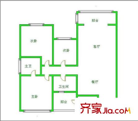 康河酈景 3室 戶型圖