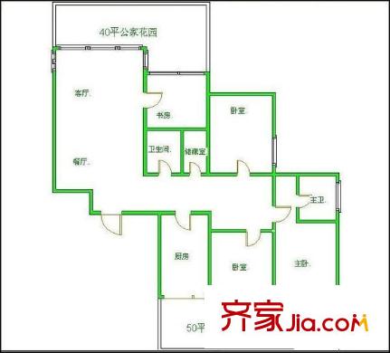 康河酈景 3室 戶型圖