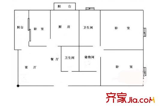 東升國瑞戶型圖戶型圖 3室2廳2衛(wèi)1廚