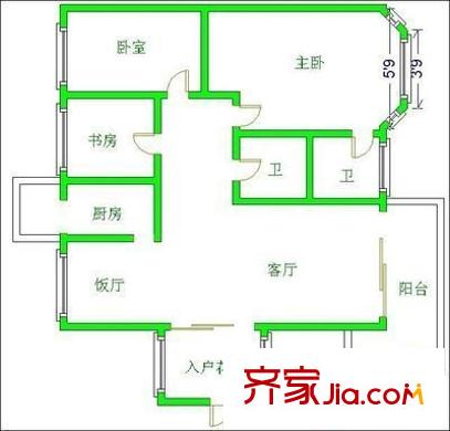 龍華陽(yáng)光戶型圖3室 戶型圖 3室1廳1衛(wèi)1廚