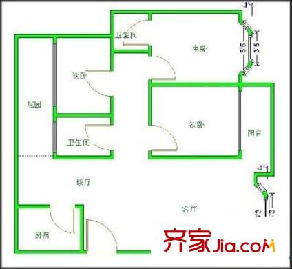 龍華陽光戶型圖3室 戶型圖 3室2廳1衛(wèi)1廚