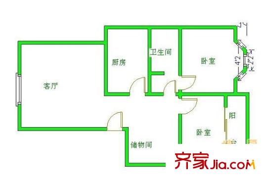金南園戶型圖戶型圖 2室1廳1衛(wèi)1廚