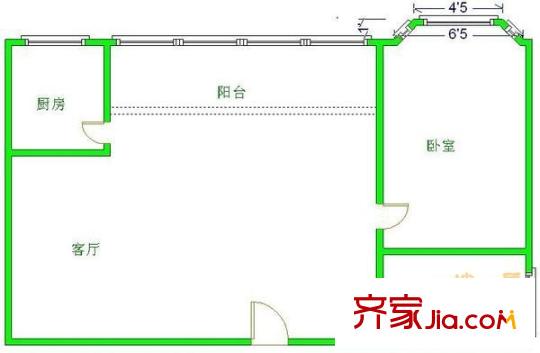東辰瑞景 1室 戶型圖