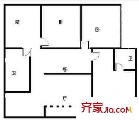 中鵬花園C區(qū)戶型圖戶型圖 3室2廳2衛(wèi)1廚