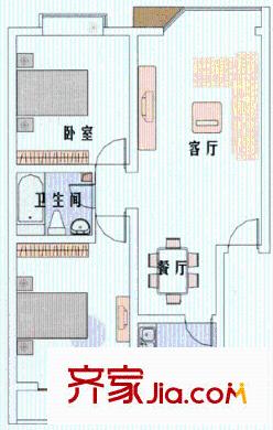 嘉瑞苑戶型圖戶型圖 2室2廳1衛(wèi)1廚