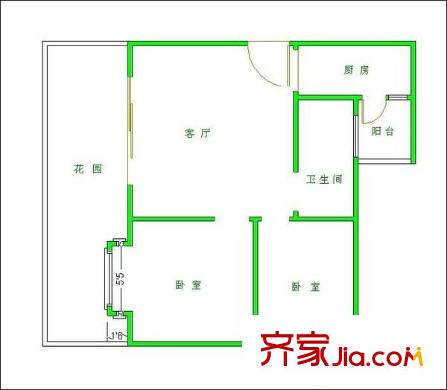 月光誠品 2室 戶型圖