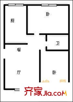 幸福春天戶型圖戶型圖 2室1廳1衛(wèi)1廚