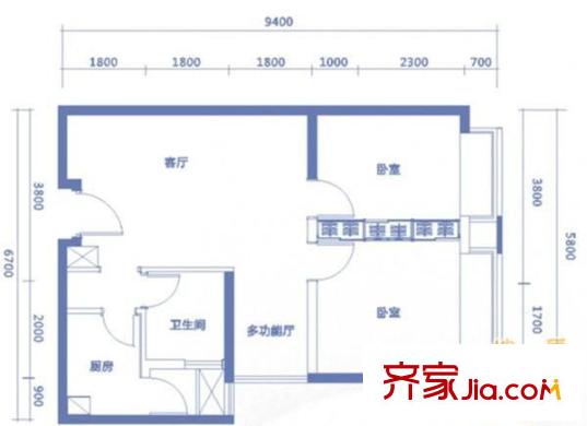 COSMO廣場 2室 戶型圖