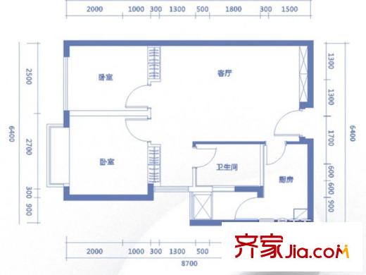 COSMO廣場戶型圖戶型圖 2室2廳1衛(wèi)1廚