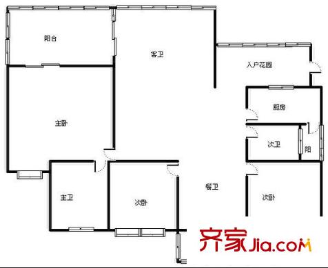 百仁安盛戶(hù)型圖戶(hù)型圖 3室2廳2衛(wèi)1廚