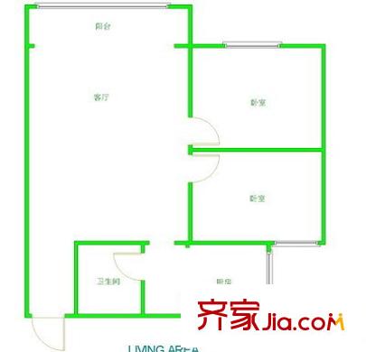 朝陽北苑 2室 戶型圖