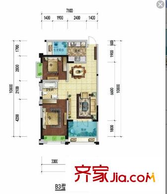 海棠公館戶型圖戶型圖 2室2廳1衛(wèi)1廚