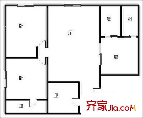 翠云庭 2室 戶型圖