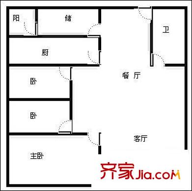 翠云庭 3室 戶型圖