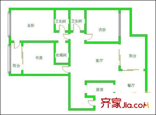 齊盛藝境 4室 戶型圖