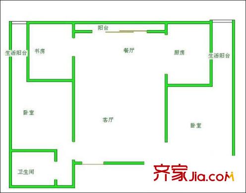 齊盛藝境 3室 戶型圖