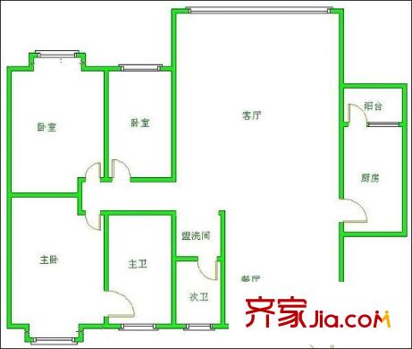 大觀城市花園戶型圖戶型圖 3室2廳2衛(wèi)1廚