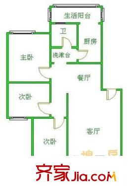 交大廣廈小區(qū) 3室 戶型圖