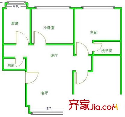 交大廣廈小區(qū)戶型圖戶型圖 3室2廳1衛(wèi)1廚