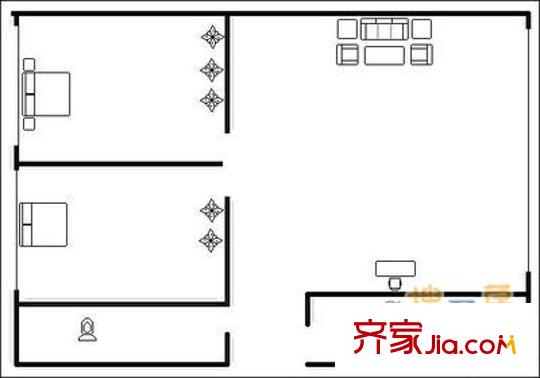 幸福春天戶型圖戶型圖 2室1廳1衛(wèi)1廚