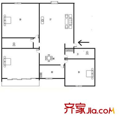 幸福春天戶型圖戶型圖 3室2廳1衛(wèi)1廚