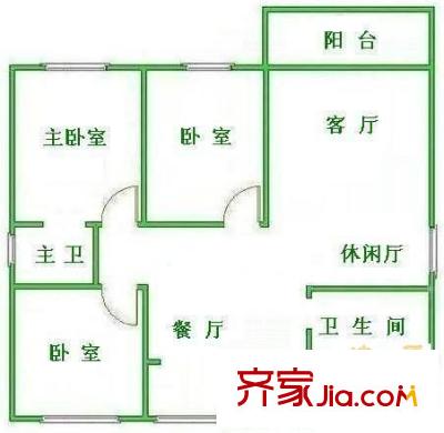 新橋逸景A區(qū)戶型圖新橋逸景 3室 戶型圖 3室2廳1衛(wèi)1廚