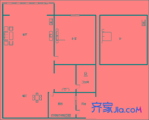新橋逸景A區(qū)戶型圖戶型圖 2室2廳1衛(wèi)1廚