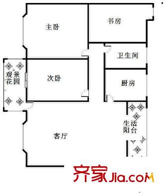 新橋逸景A區(qū)戶型圖新橋逸景 3室 戶型圖 3室2廳1衛(wèi)1廚