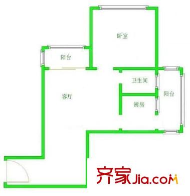 新橋逸景A區(qū)戶型圖戶型圖 1室1廳1衛(wèi)1廚