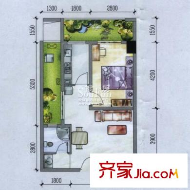 楠貴坊戶型圖戶型圖 1室2廳1衛(wèi)1廚