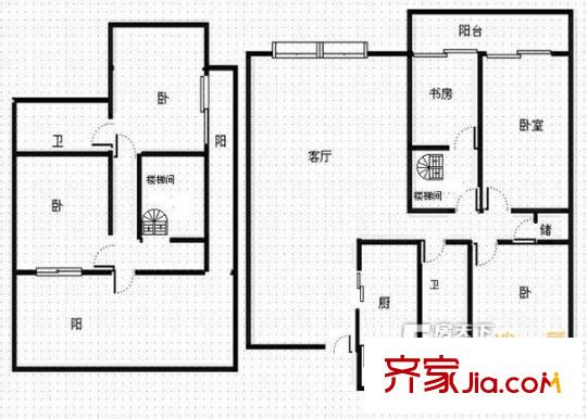 成外雅庭戶型圖戶型圖 4室2廳2衛(wèi)1廚