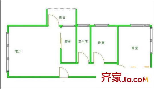 百仁安盛戶(hù)型圖戶(hù)型圖 2室2廳1衛(wèi)1廚