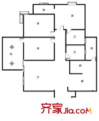 百仁安盛戶(hù)型圖戶(hù)型圖 3室2廳2衛(wèi)1廚