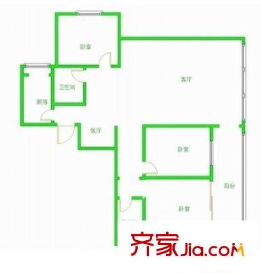 金府世家 3室 戶型圖
