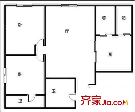翠云庭 2室 戶型圖