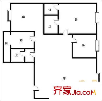 芳草地戶型圖戶型圖 3室2廳2衛(wèi)1廚