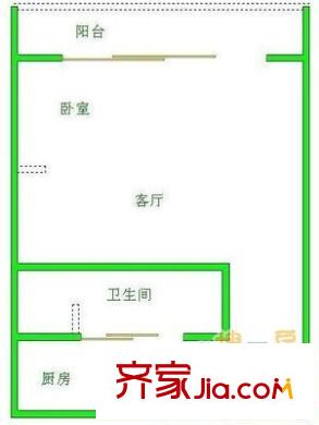幸福時光戶型圖戶型圖 1室1衛(wèi)1廚