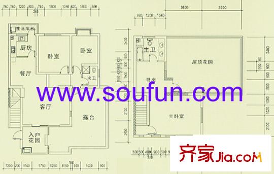 三里風(fēng)物戶型圖F躍 4室2廳2衛(wèi)1廚