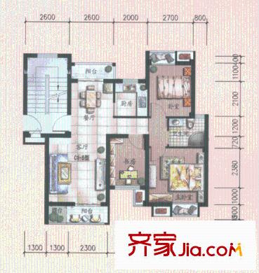塞納河畔 3室 戶型圖